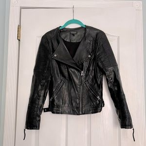 Topshop Faux Leather Biker Jacket